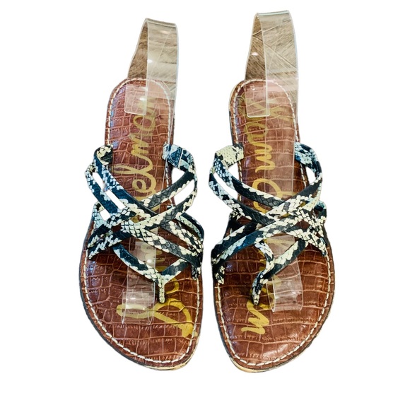 Sam Edelman Georgette Phthalo Snake Print Woven Slides size 9 - Picture 3 of 10